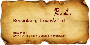 Rosenberg Leonárd névjegykártya